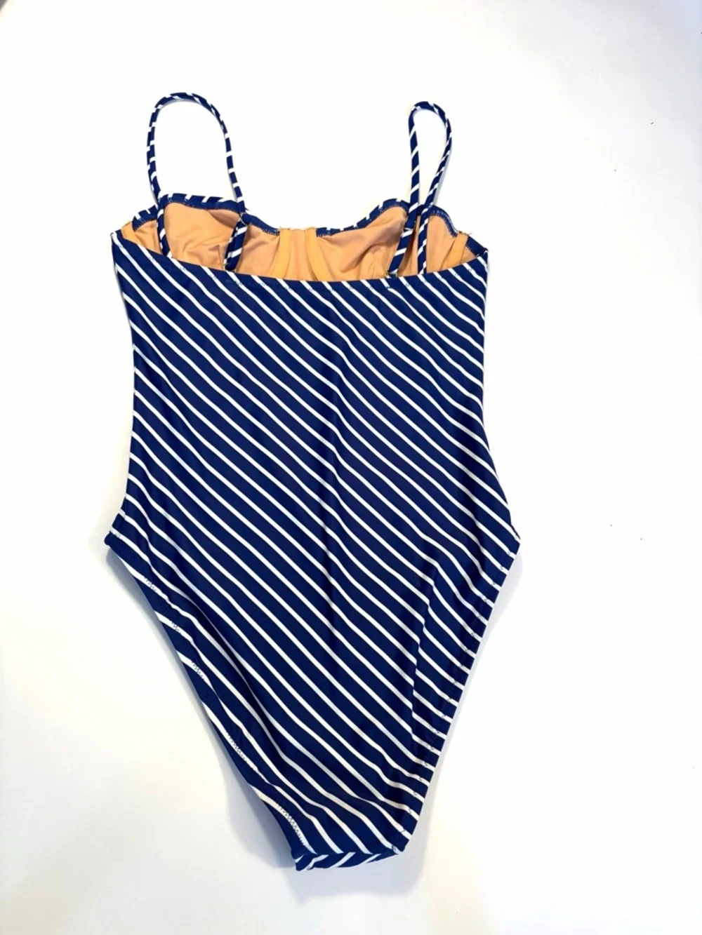 New J. Crew Blue and White Striped One-Piece Swimsuit